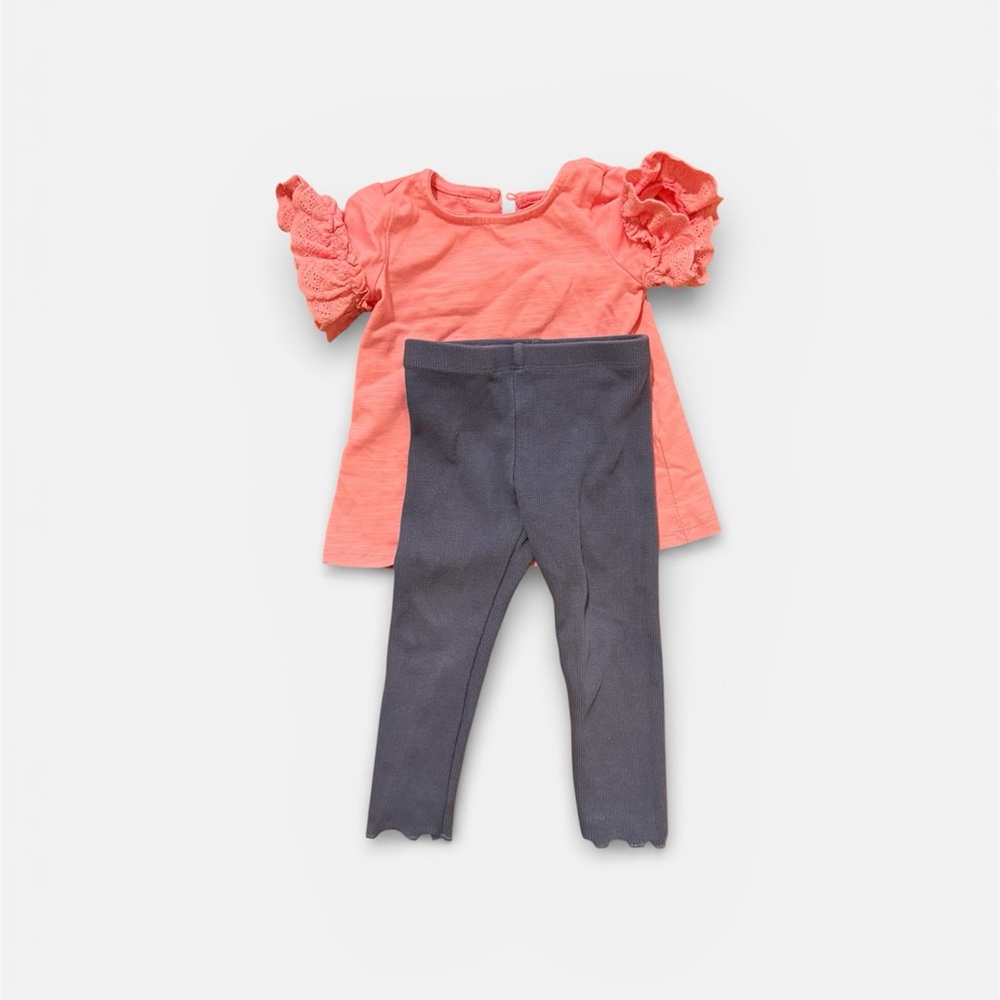 Isaac Mizrahi Coral and Gray Kids Matching Set